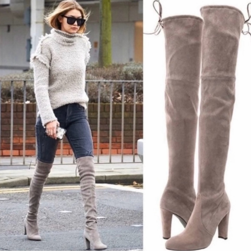 Stuart Weitzman 💯 NEW Gray Over-the-Knee Boots - size 9.5